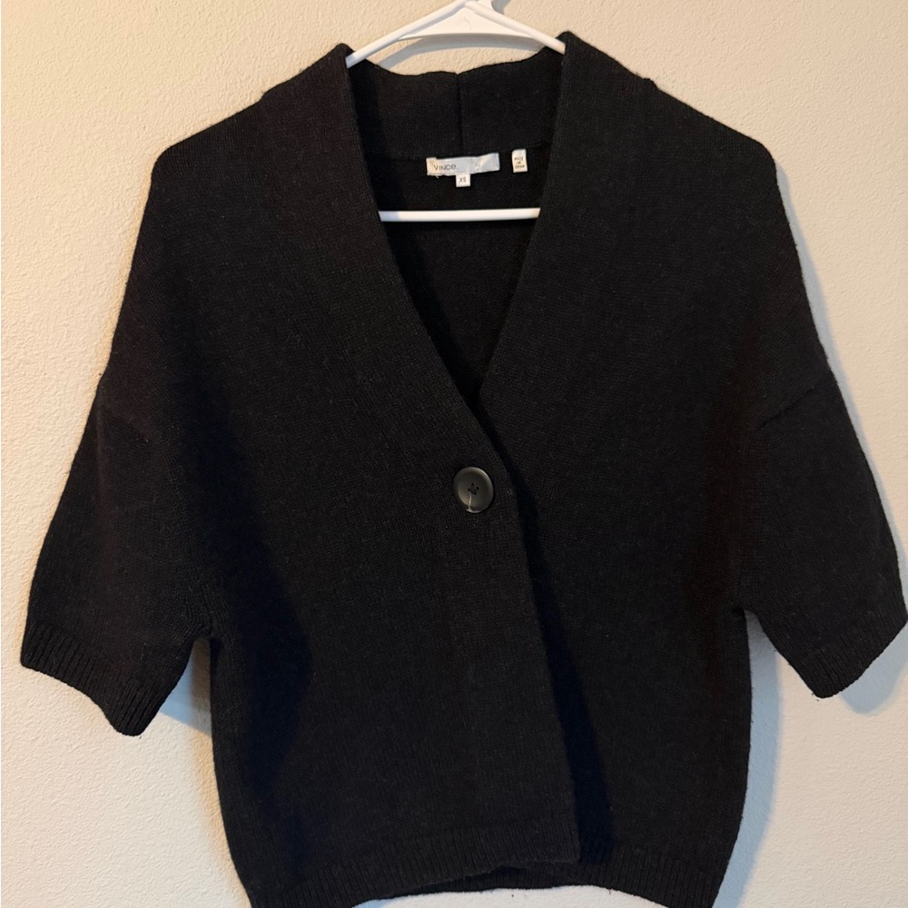 Women’s Vince Cardigan Short sleeve Sweater XS CASHMERE Alpaca Minimalist Luxury